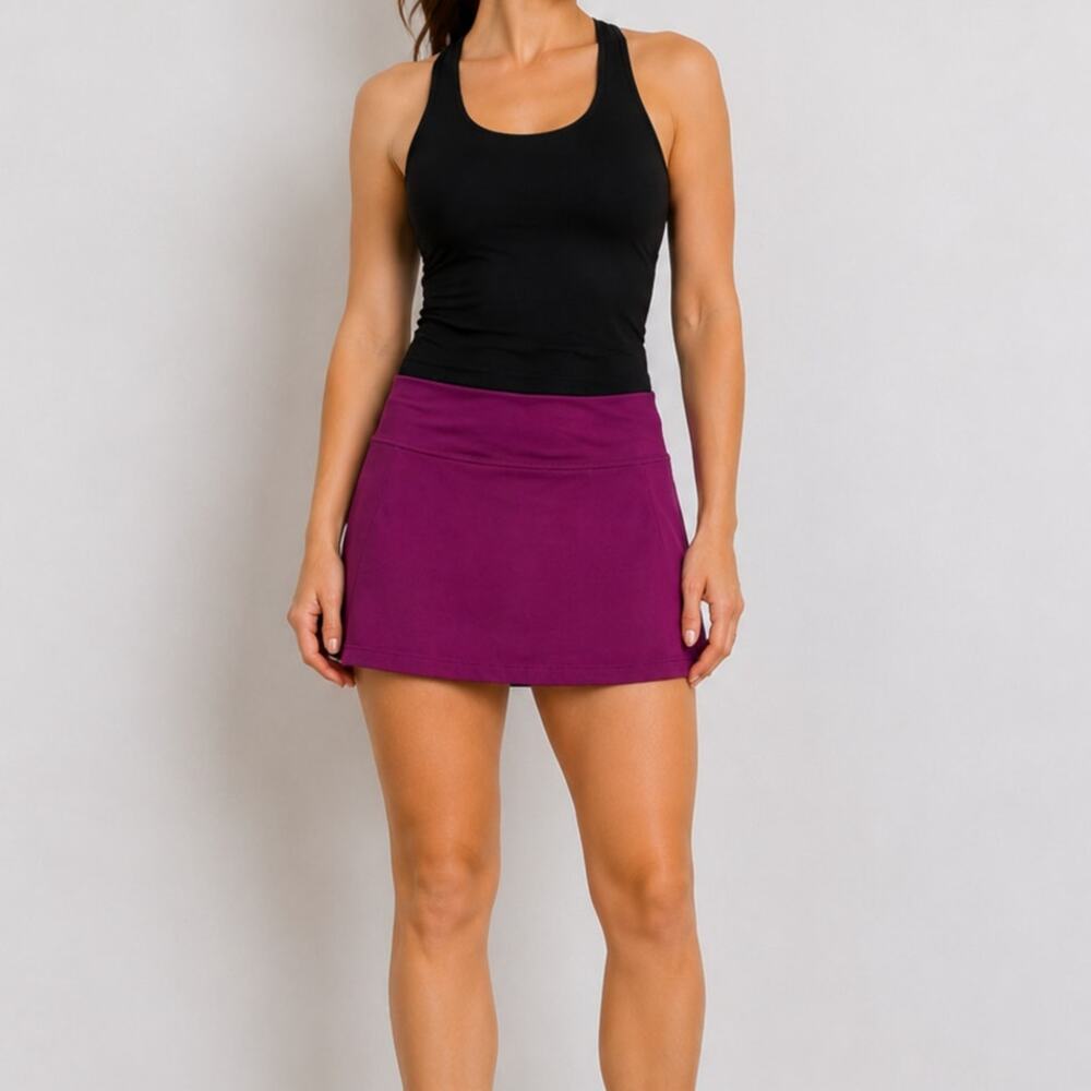 Athleta Berry Purple Athletic Golf Tennis Running Skirt Built-in Shorts Skort